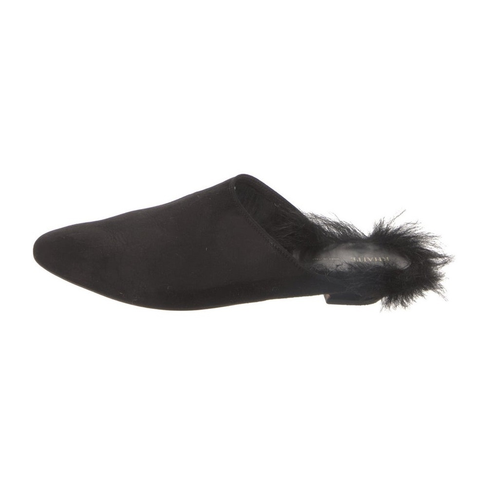KHAITE Otto Black Suede Shearling Pointed Toe Mule Flats 39.5 US 9.5 - Picture 4 of 6